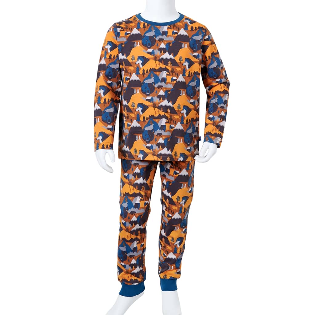 Pijama de manga comprida para criança conhaque 92