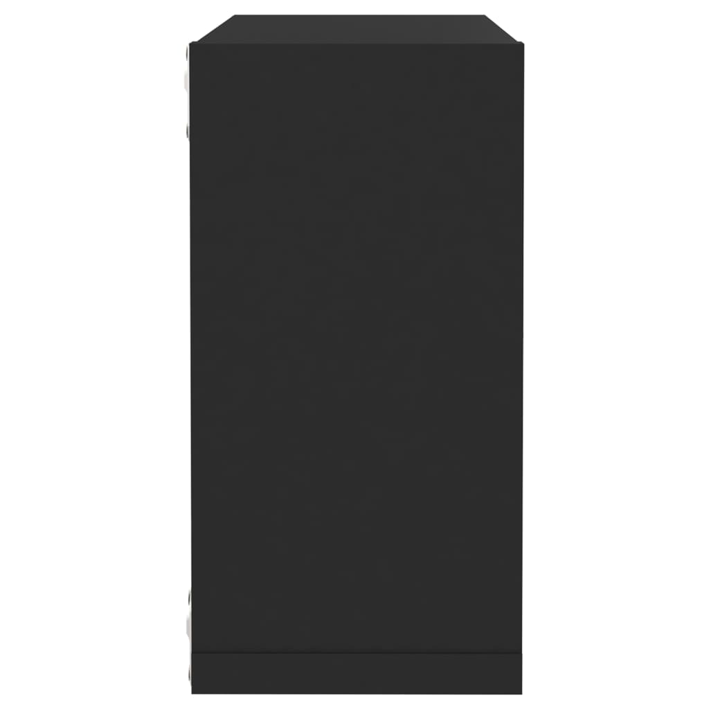 vidaXL Prateleiras de parede em forma de cubo 4 pcs 30x15x30 cm preto