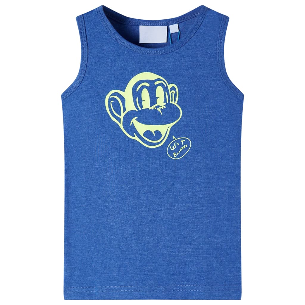 T-shirt de manga cava para criança azul-mesclado 92