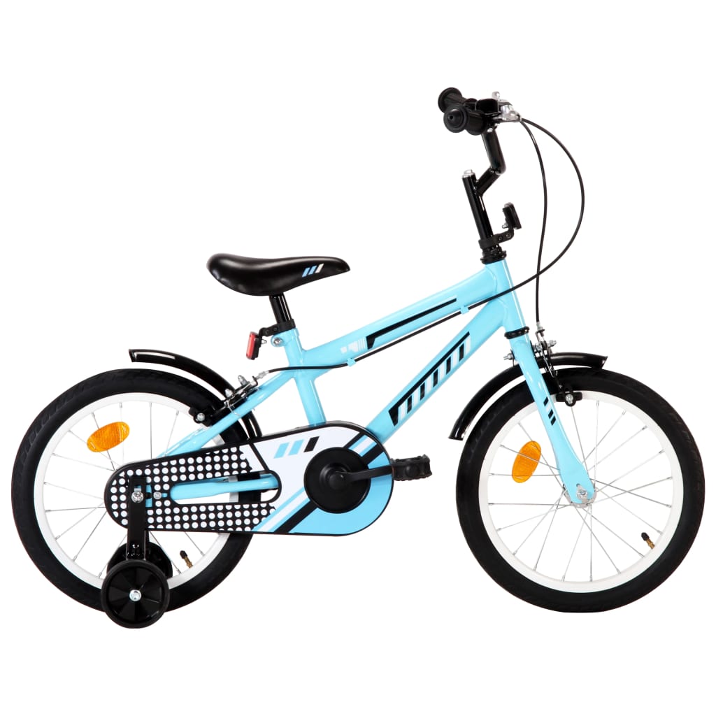 vidaXL Bicicleta de criança roda 16" preto e azul