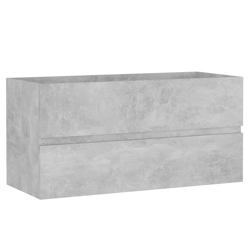 vidaXL Armário lavatório 90x38,5x45 cm contraplacado cinzento cimento