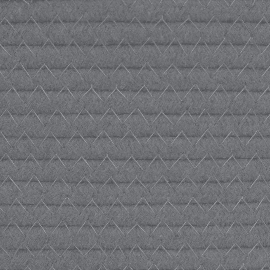 vidaXL Cesto de arrumação Ø55x36 cm algodão cinzento e branco
