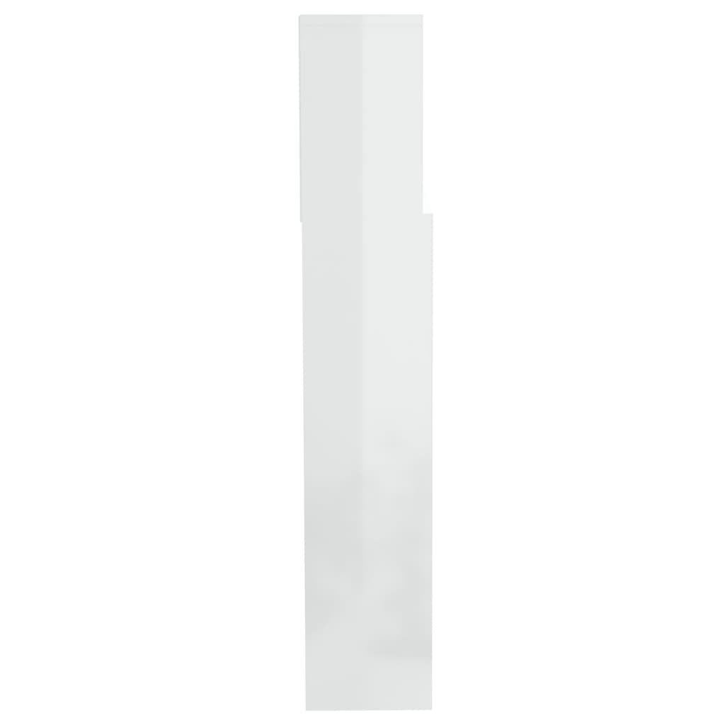 vidaXL Armário de cabeceira 200x19x103,5 cm branco brilhante