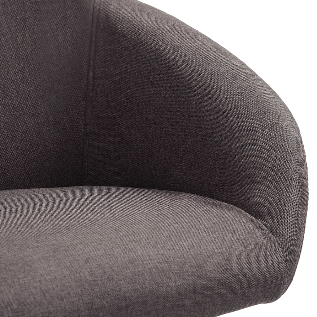 vidaXL Cadeira de jantar giratória tecido cinzento-acastanhado