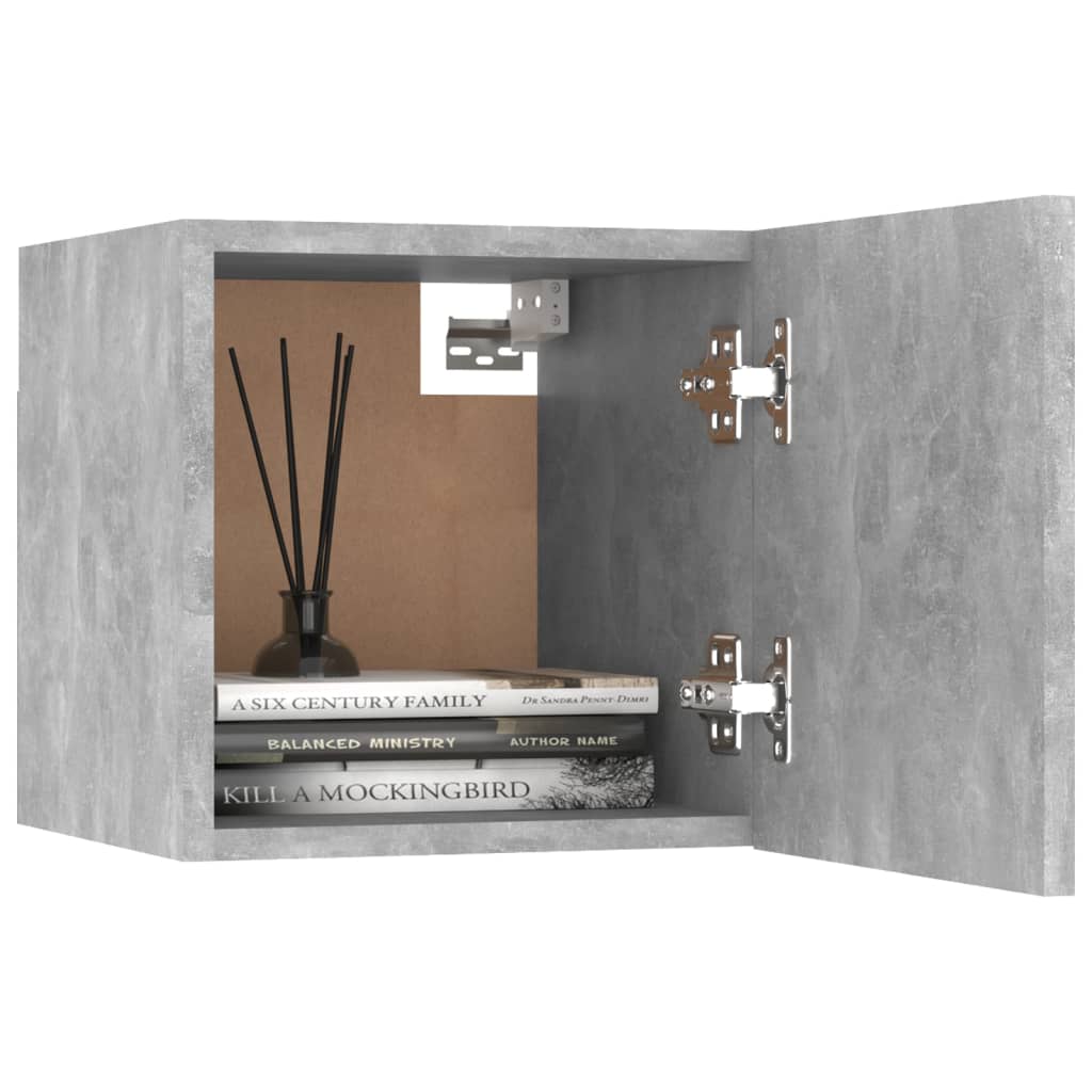vidaXL Mesa de cabeceira 30,5x30x30 cm contraplacado cinzento cimento