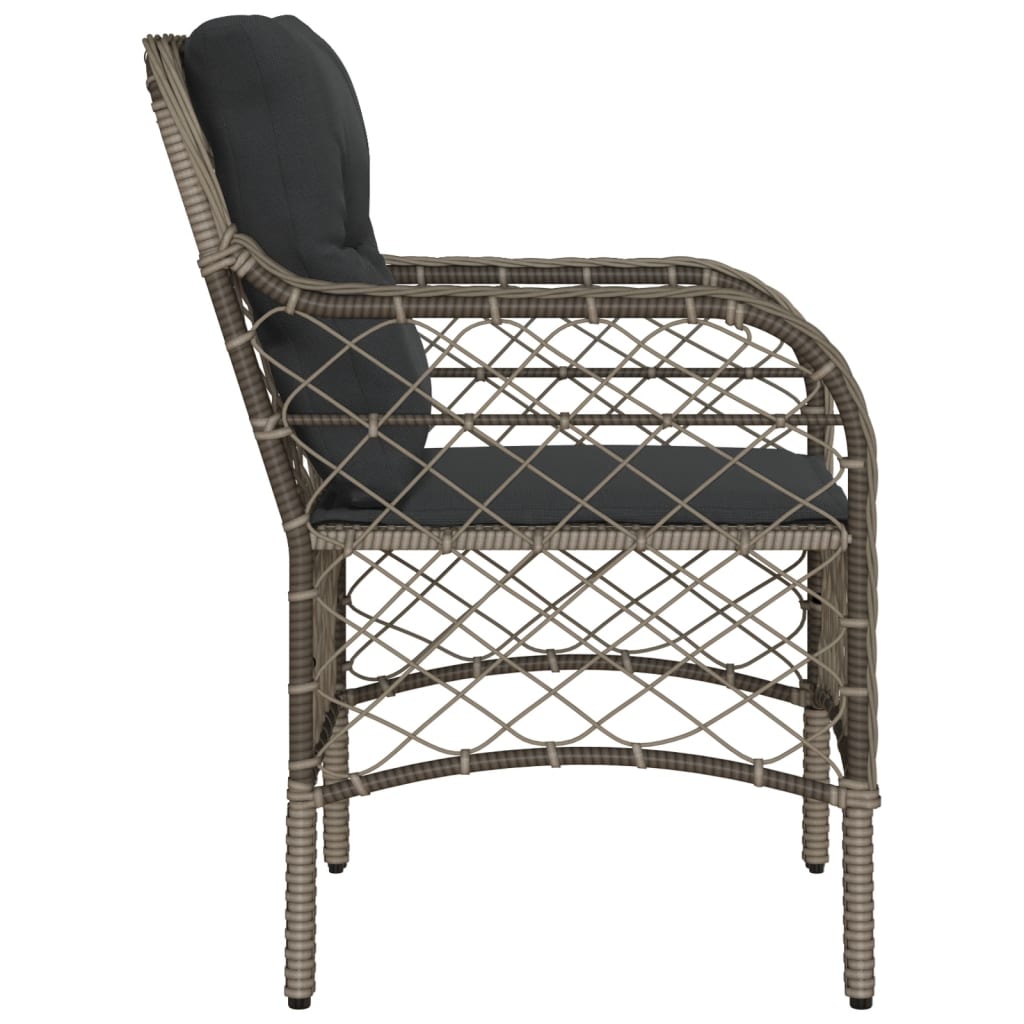 vidaXL Cadeiras de jardim com almofadões 2 pcs vime PE cinzento