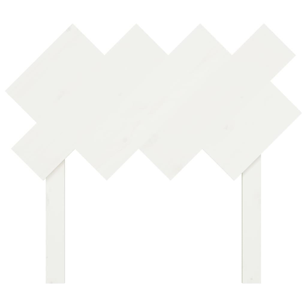 vidaXL Cabeceira de cama 92x3x81 cm pinho maciço branco