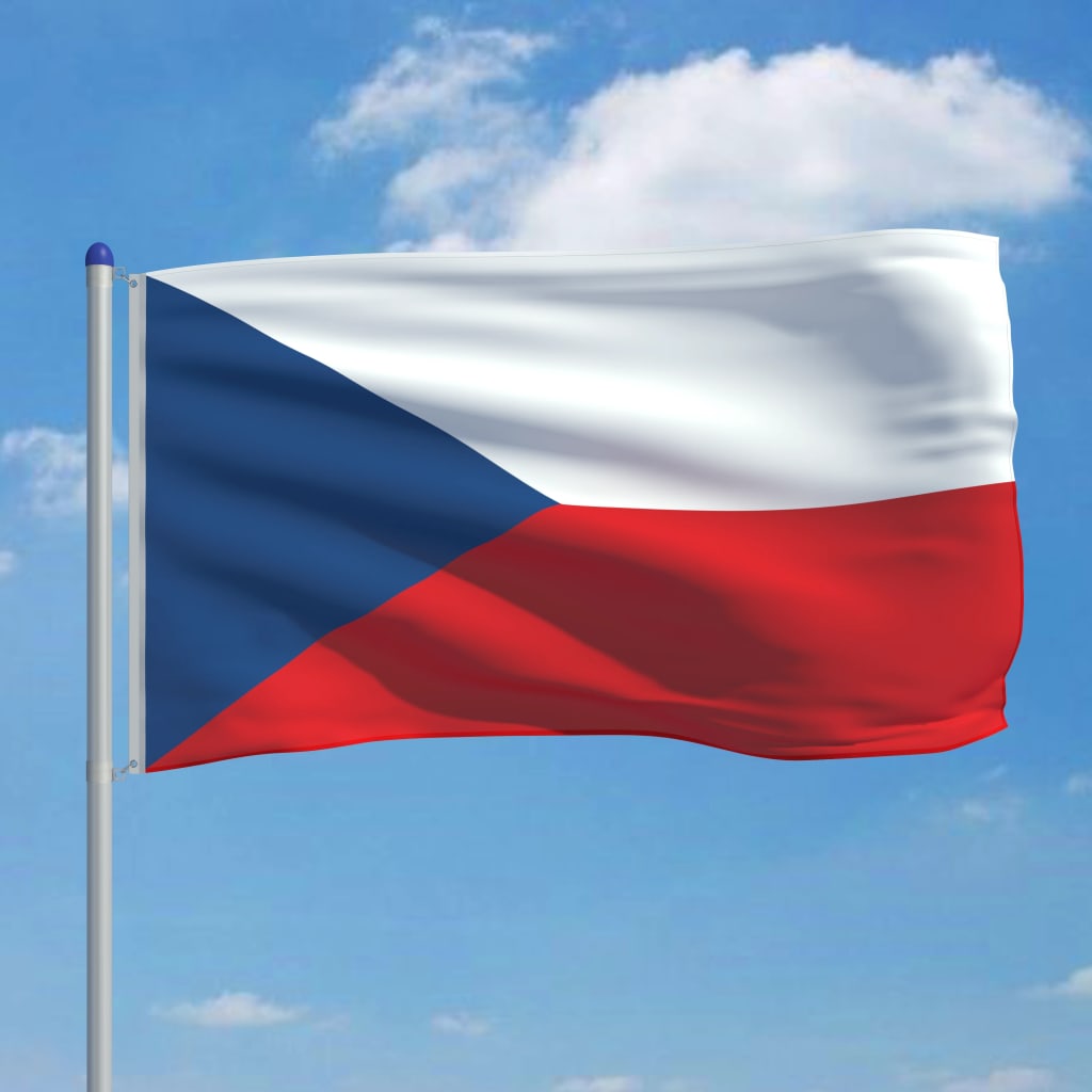 vidaXL Bandeira da República Checa com mastro de alumínio 6 m