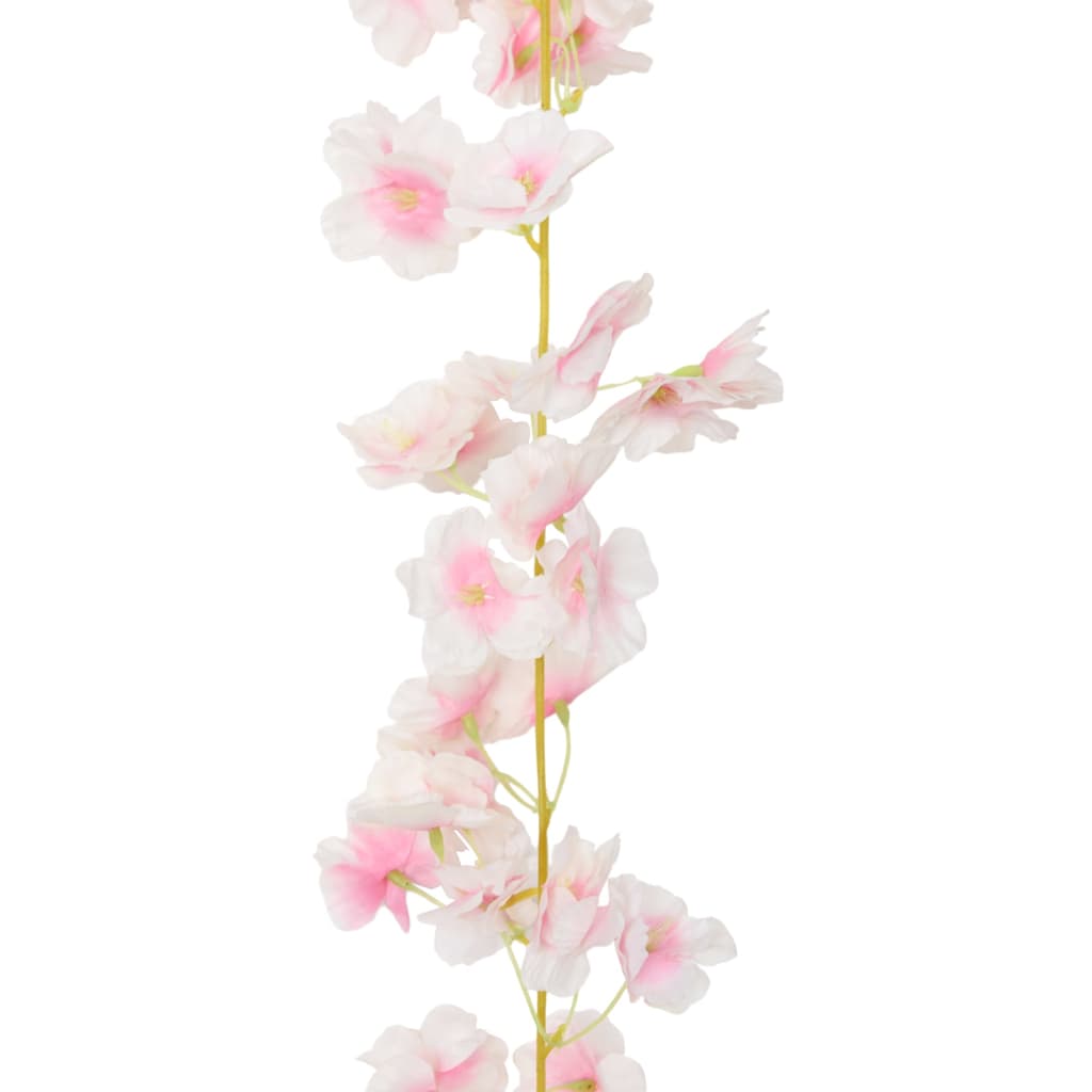 vidaXL Grinaldas de flores artificiais 6 pcs 180 cm rosa claro