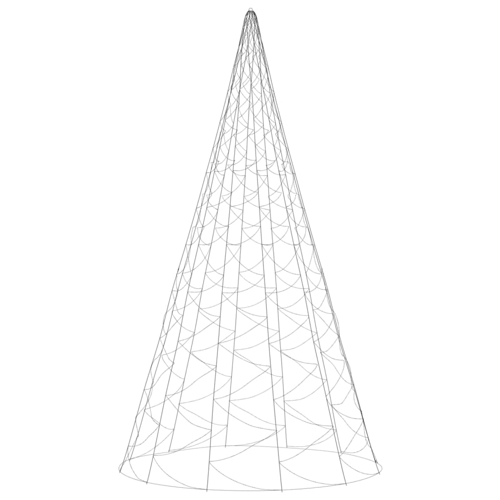 vidaXL Árvore de Natal mastro de bandeira 3000 LEDs 800 cm azul