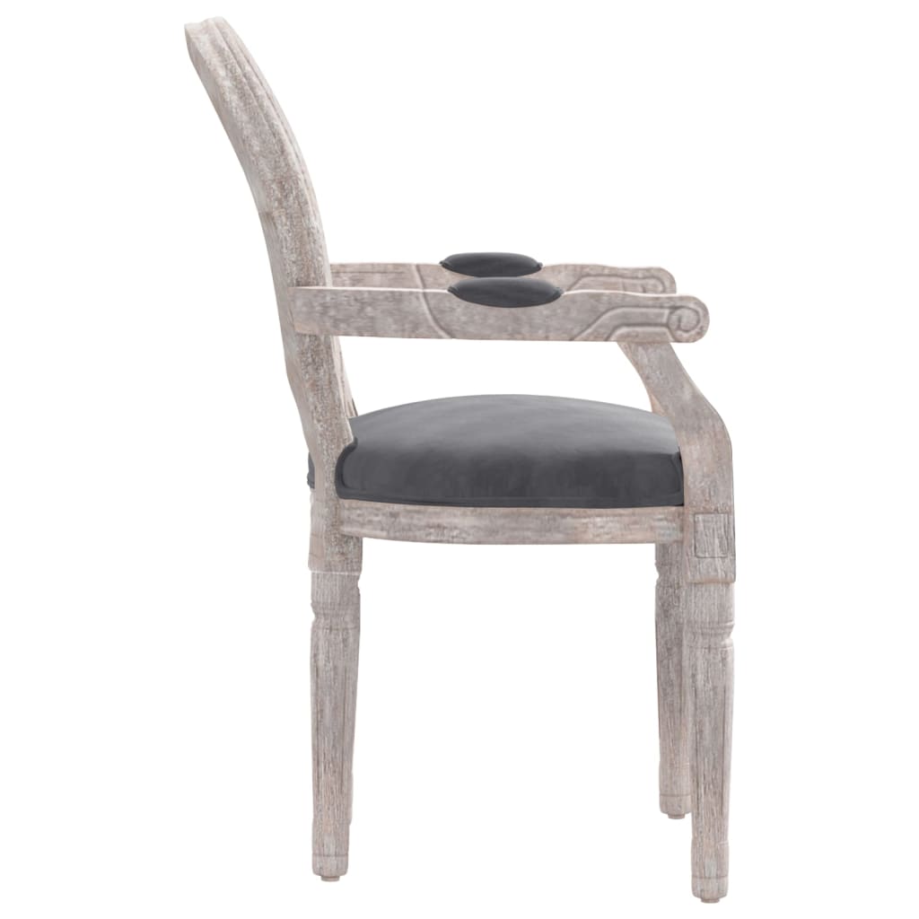 vidaXL Cadeira de jantar 54x56x96,5 cm veludo cinzento-escuro