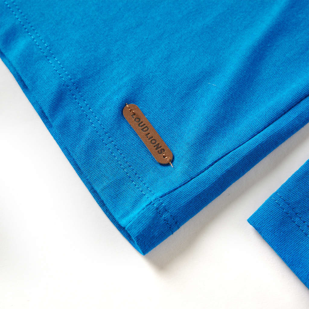 T-shirt de manga comprida para criança azul cobalto 92