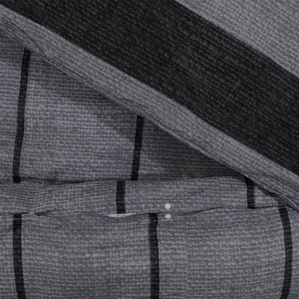 vidaXL Conjunto de capa de edredão 220x240 cm algodão cinza-escuro