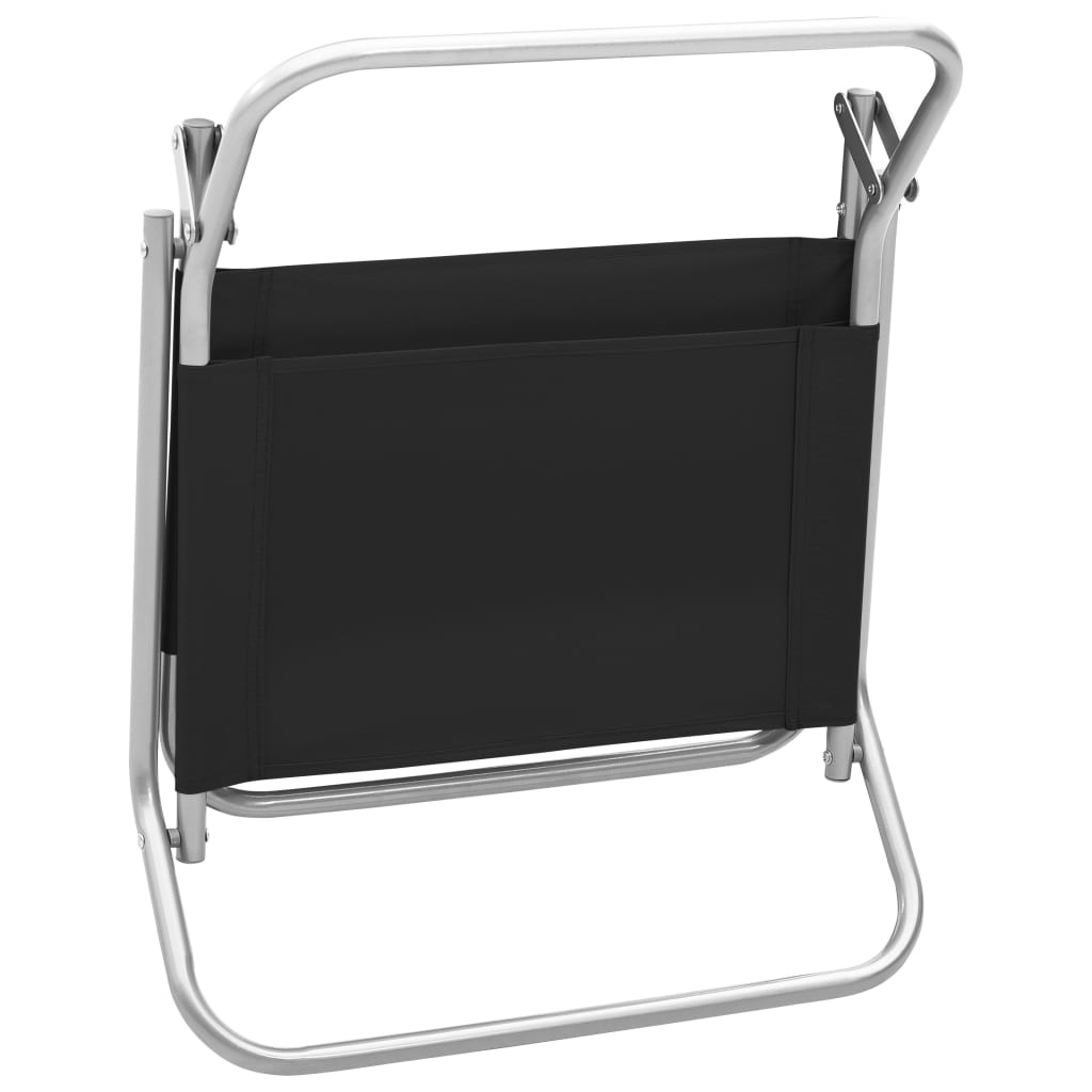 vidaXL Cadeiras de praia dobráveis 2 pcs tecido preto