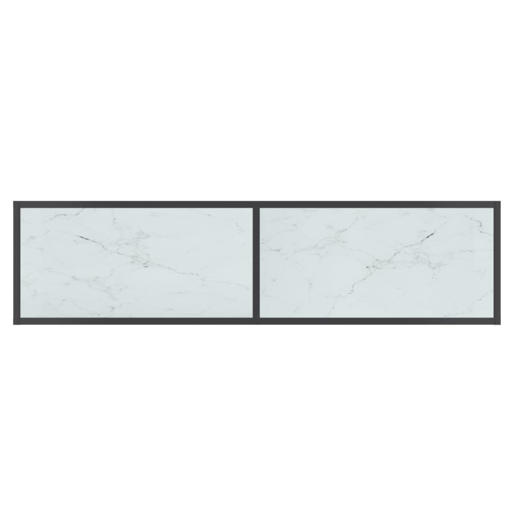 vidaXL Mesa consola branco 140x35x75,5 cm vidro temperado