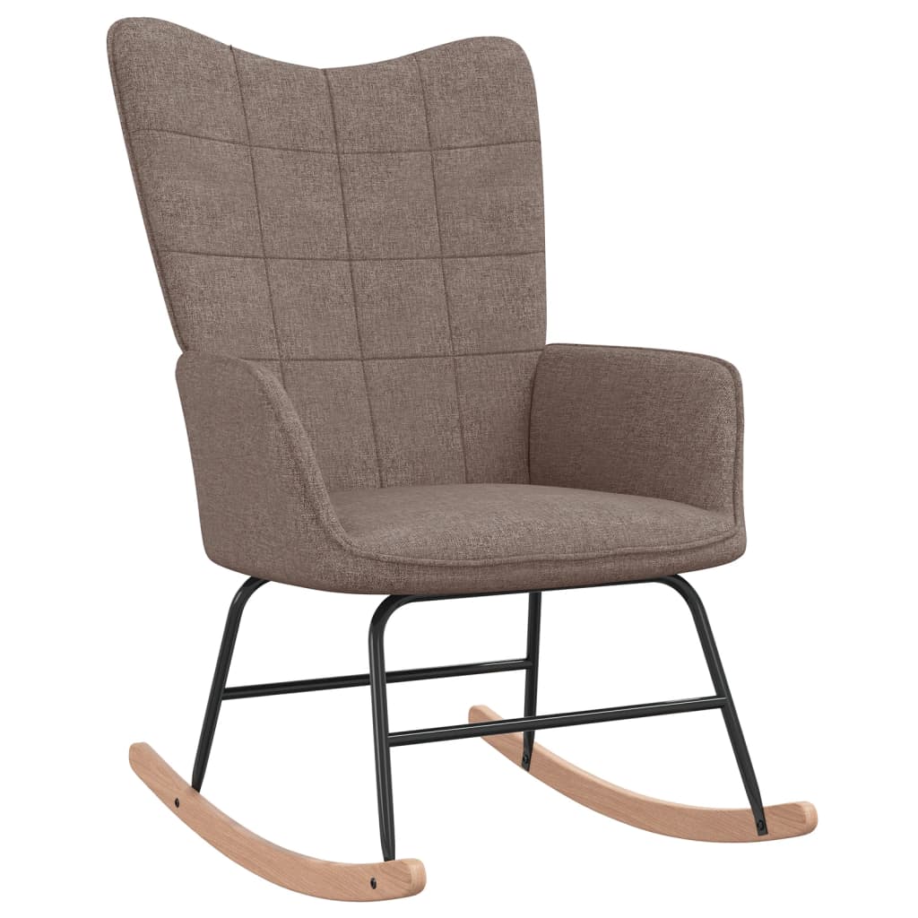 vidaXL Cadeira de baloiço tecido cinzento-acastanhado