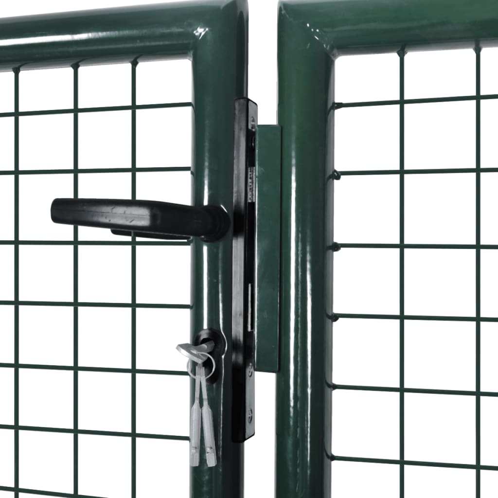 vidaXL Portão de cerca com porta dupla aço revestido em pó