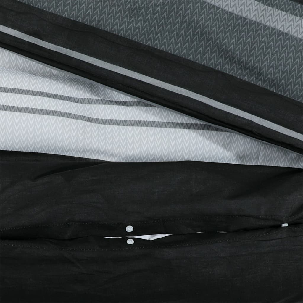 vidaXL Conjunto de capa de edredão 260x220cm algodão preto e branco