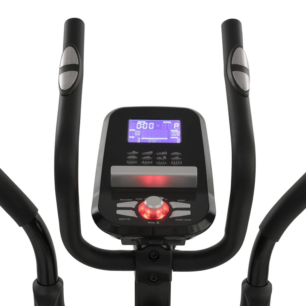 vidaXL Bicicleta elíptica magnética medição de pulso e programável XL