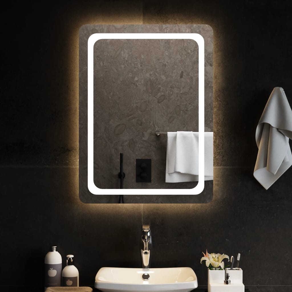 vidaXL Espelho de casa de banho com luzes LED 60x80 cm