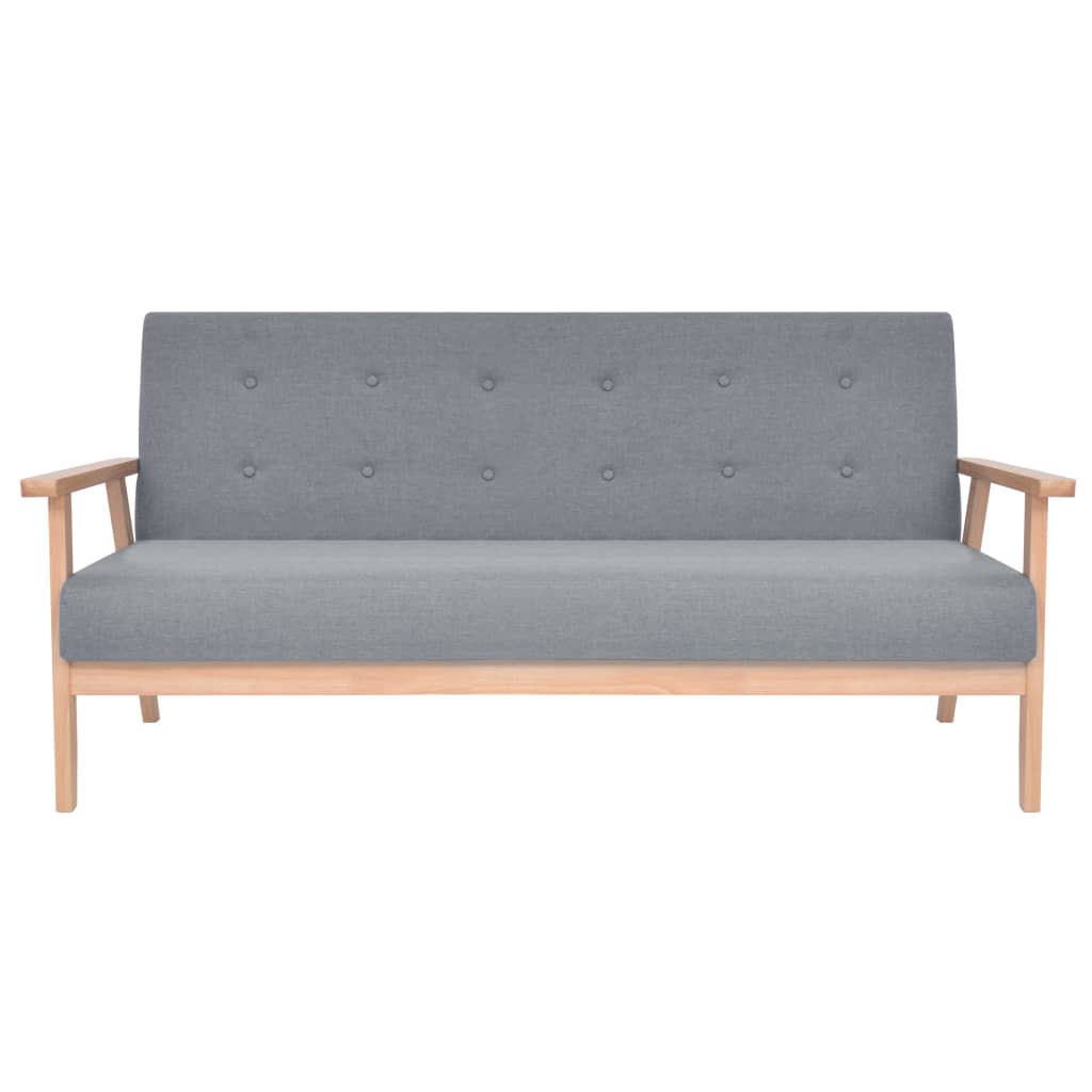 vidaXL Conjunto de sofás 2 pcs tecido cinzento claro