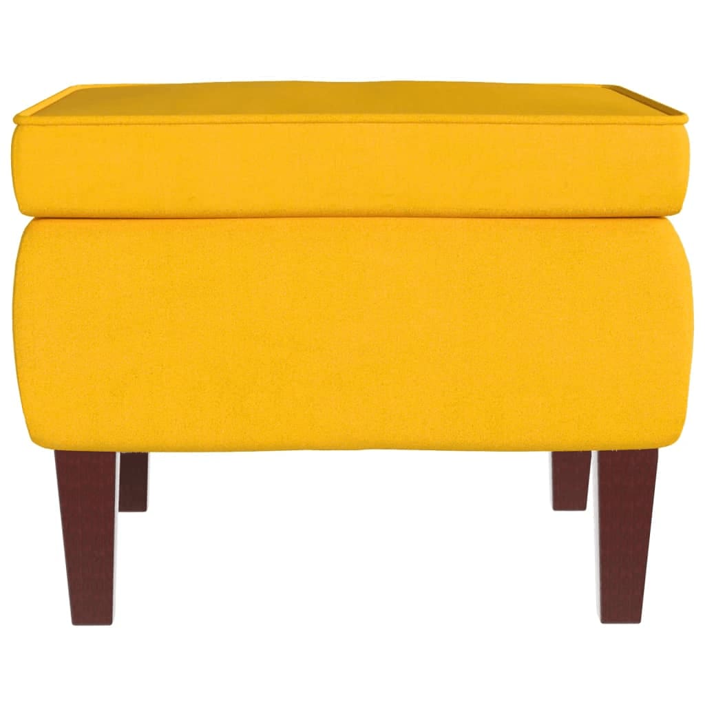 vidaXL Cadeira de baloiço c/ pernas de metal e banco veludo amarelo