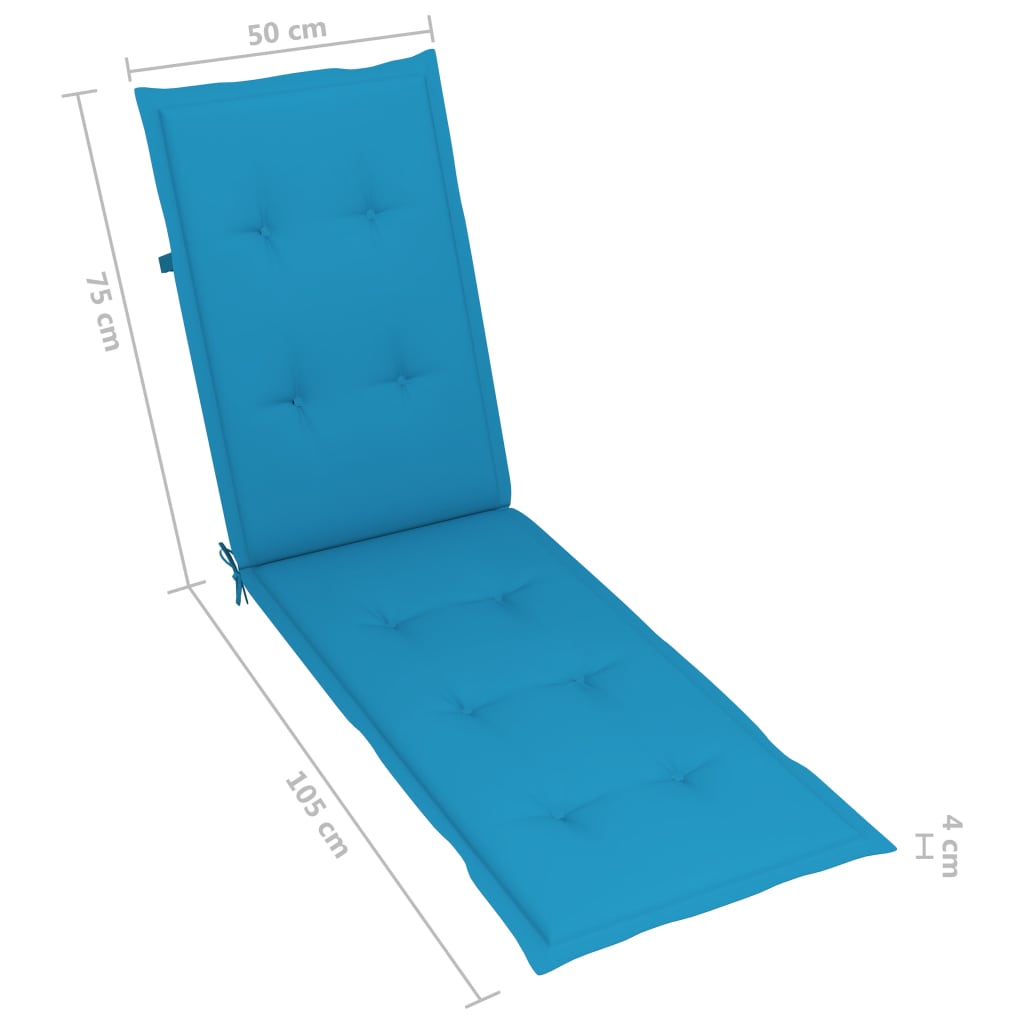 vidaXL Almofadão para cadeira de terraço (75+105)x50x3cm azul
