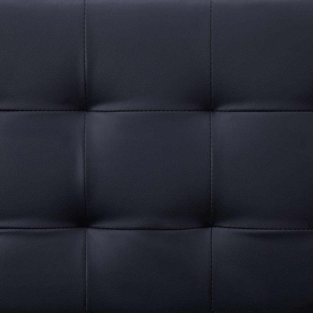 vidaXL Sofá-cama em forma de L couro artificial preto