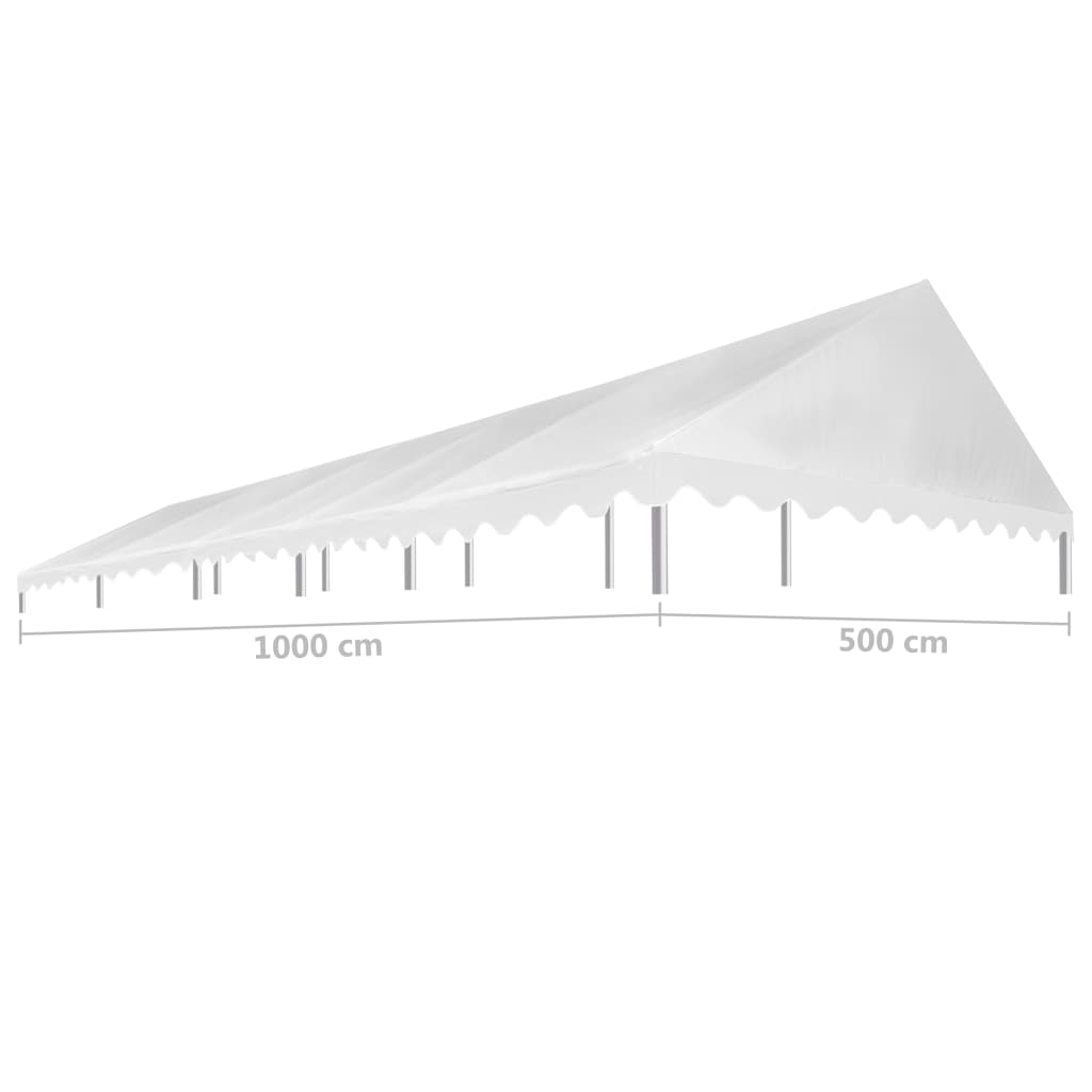 vidaXL Teto para tenda de festas 5x10 m 450 g/m² branco