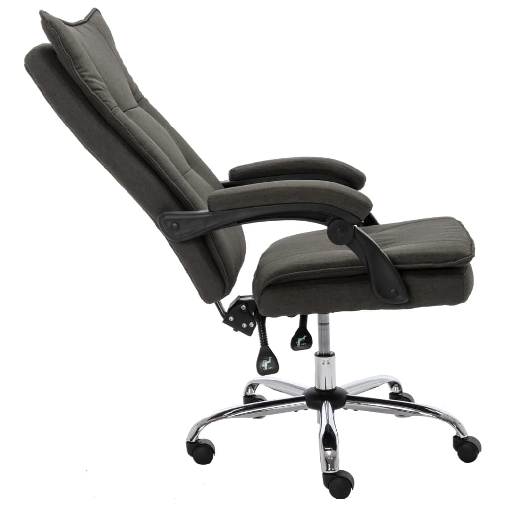 vidaXL Cadeira de escritório tecido cinzento