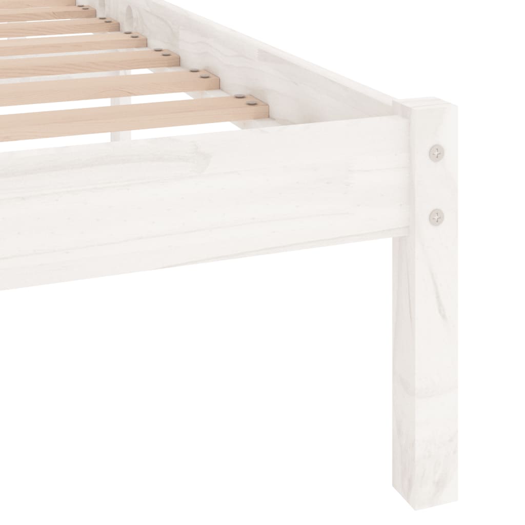 vidaXL Estrutura de cama 140x190 cm pinho maciço branco