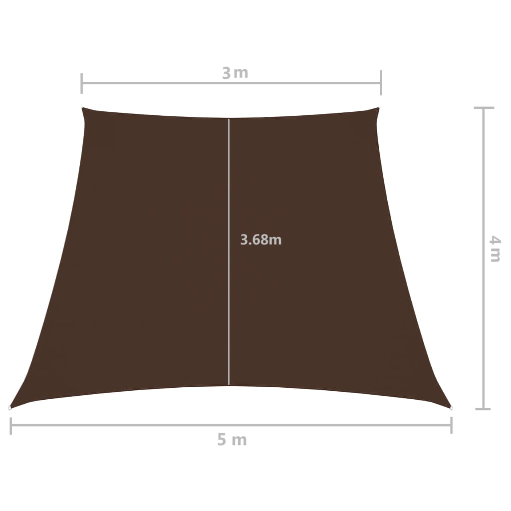 vidaXL Para-sol estilo vela tecido oxford trapézio 3/5x4 m castanho