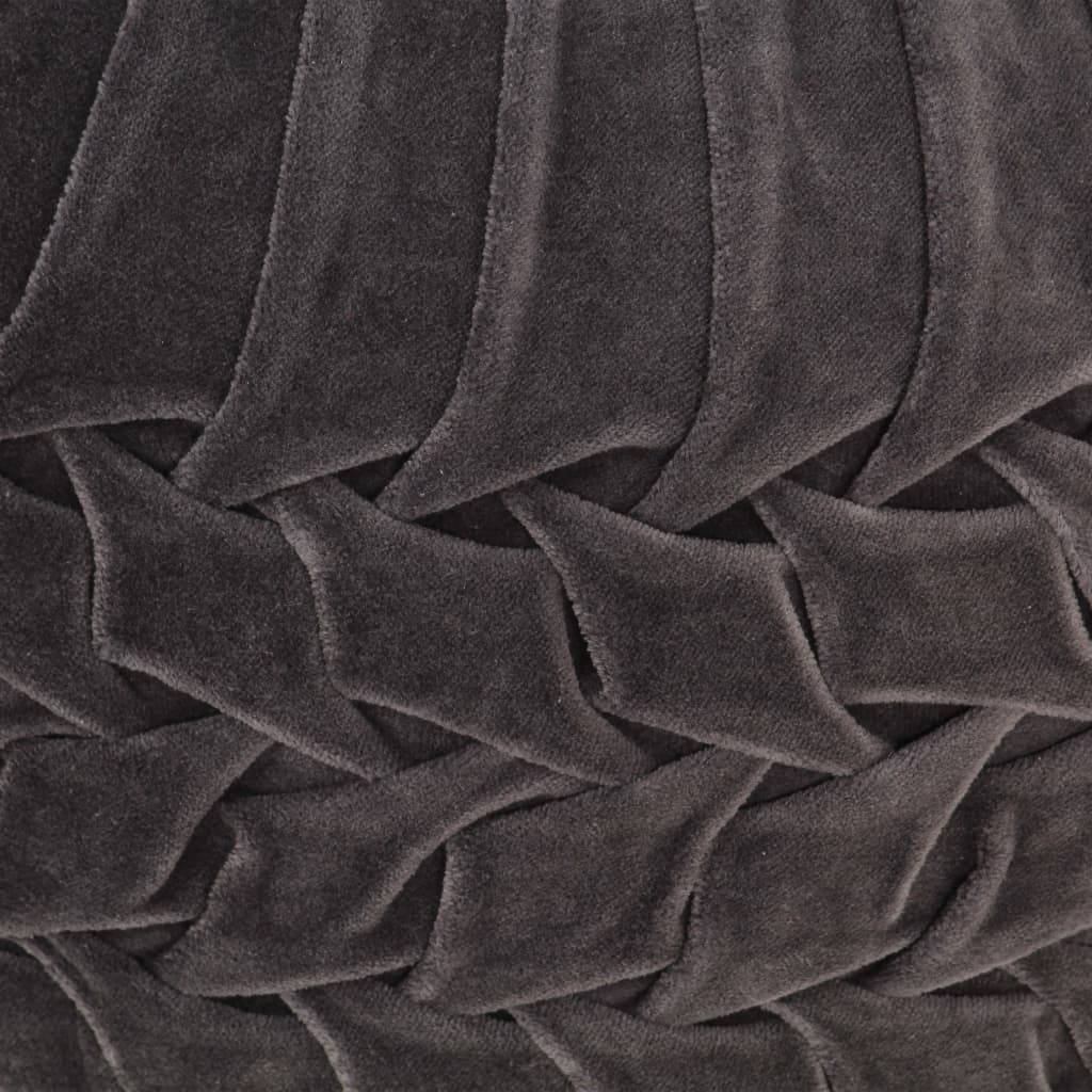 vidaXL Pufe em veludo de algodão design smock 40x30 cm antracite