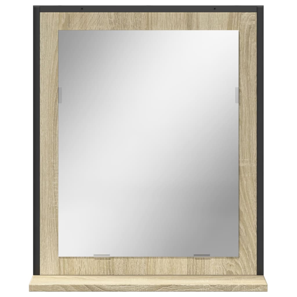 vidaXL Espelho de WC c/ prateleira derivados madeira carvalho sonoma