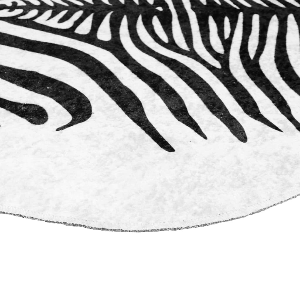vidaXL Tapete lavável antiderrapante 120x170 cm zebra preto e branco