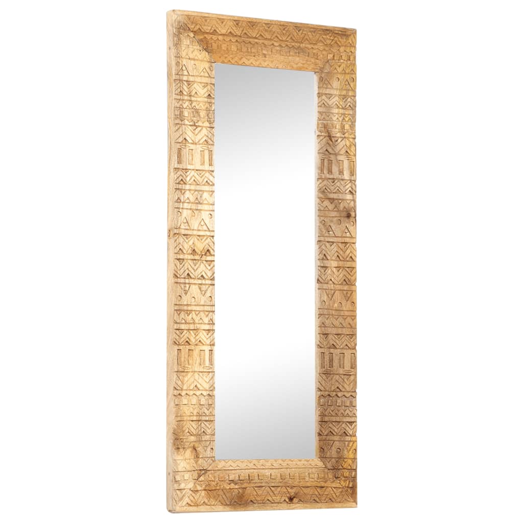 vidaXL Espelho esculpido à mão 110x50x2,5 cm madeira mangueira maciça