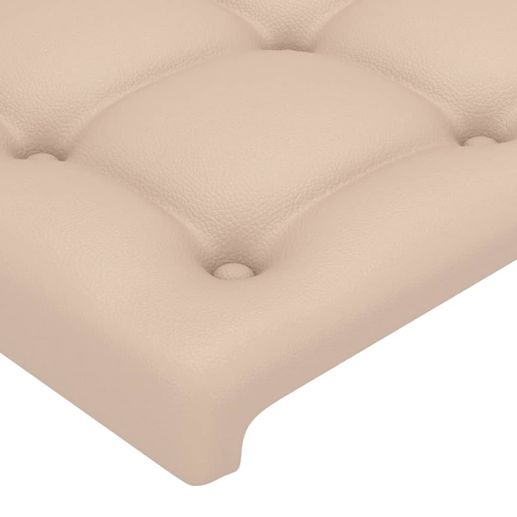 vidaXL Cabeceira cama abas couro artificial 103x16x78/88 cm cappuccino