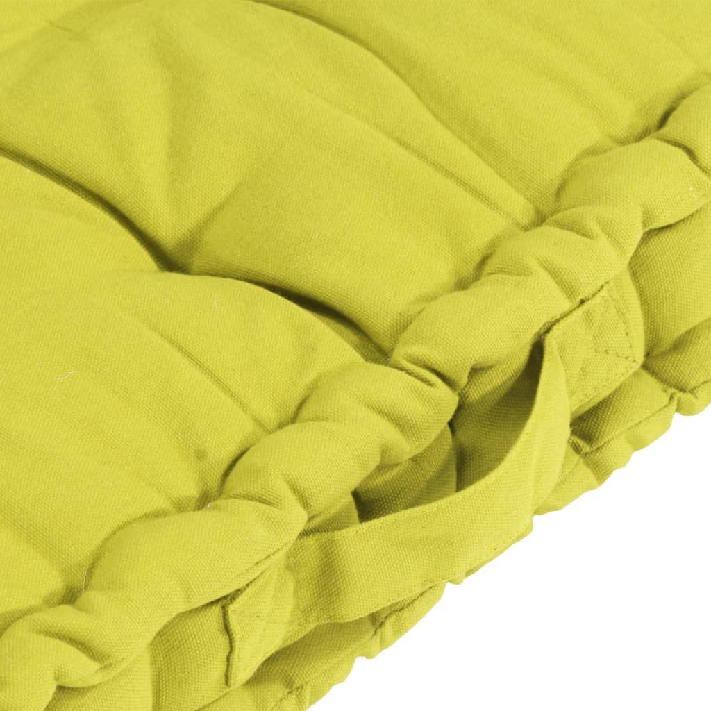 vidaXL Almofadões para sofá de paletes 3 pcs algodão verde maçã