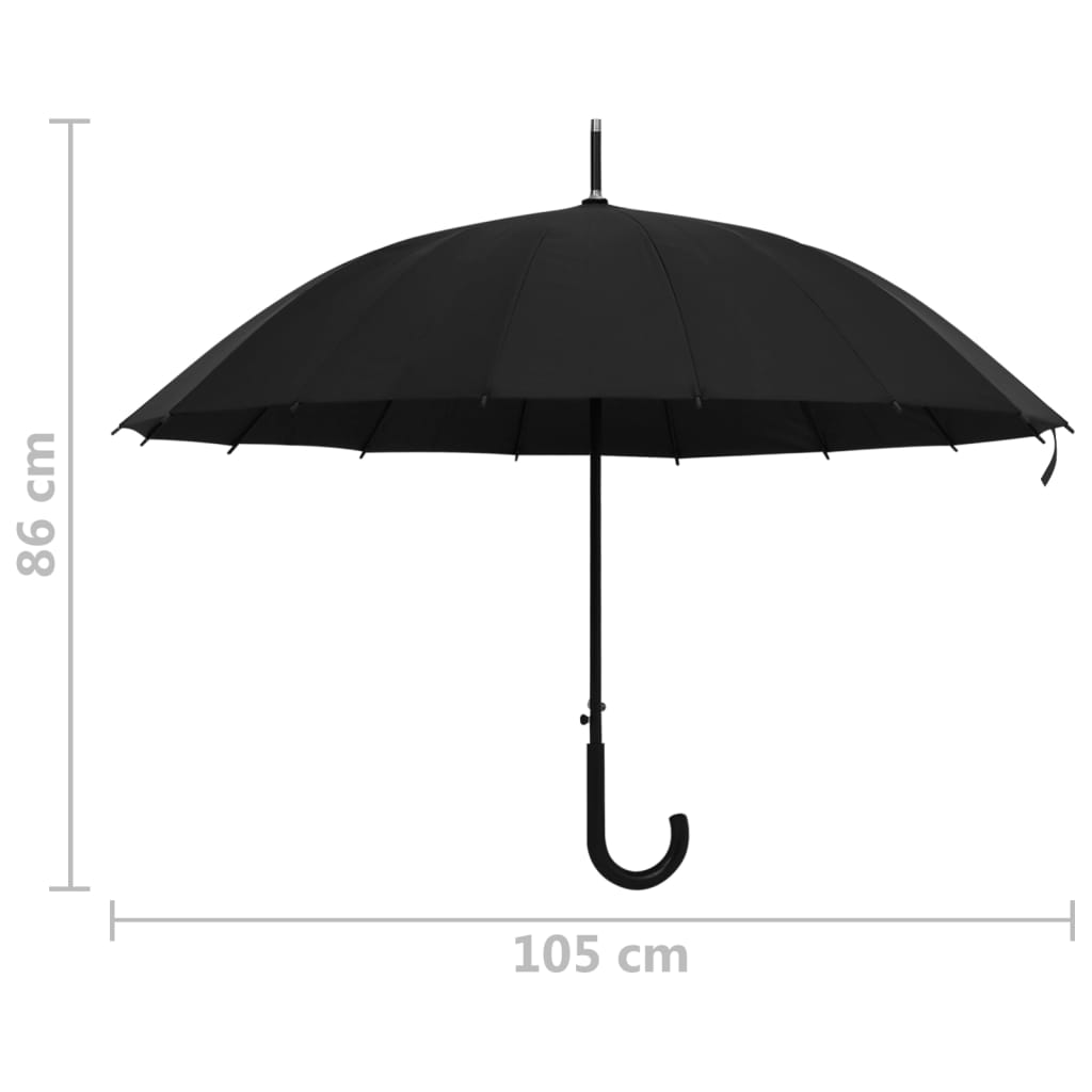 vidaXL Guarda-chuva automático 105 cm preto