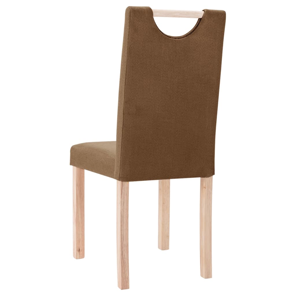 vidaXL Cadeiras de jantar 4 pcs tecido castanho