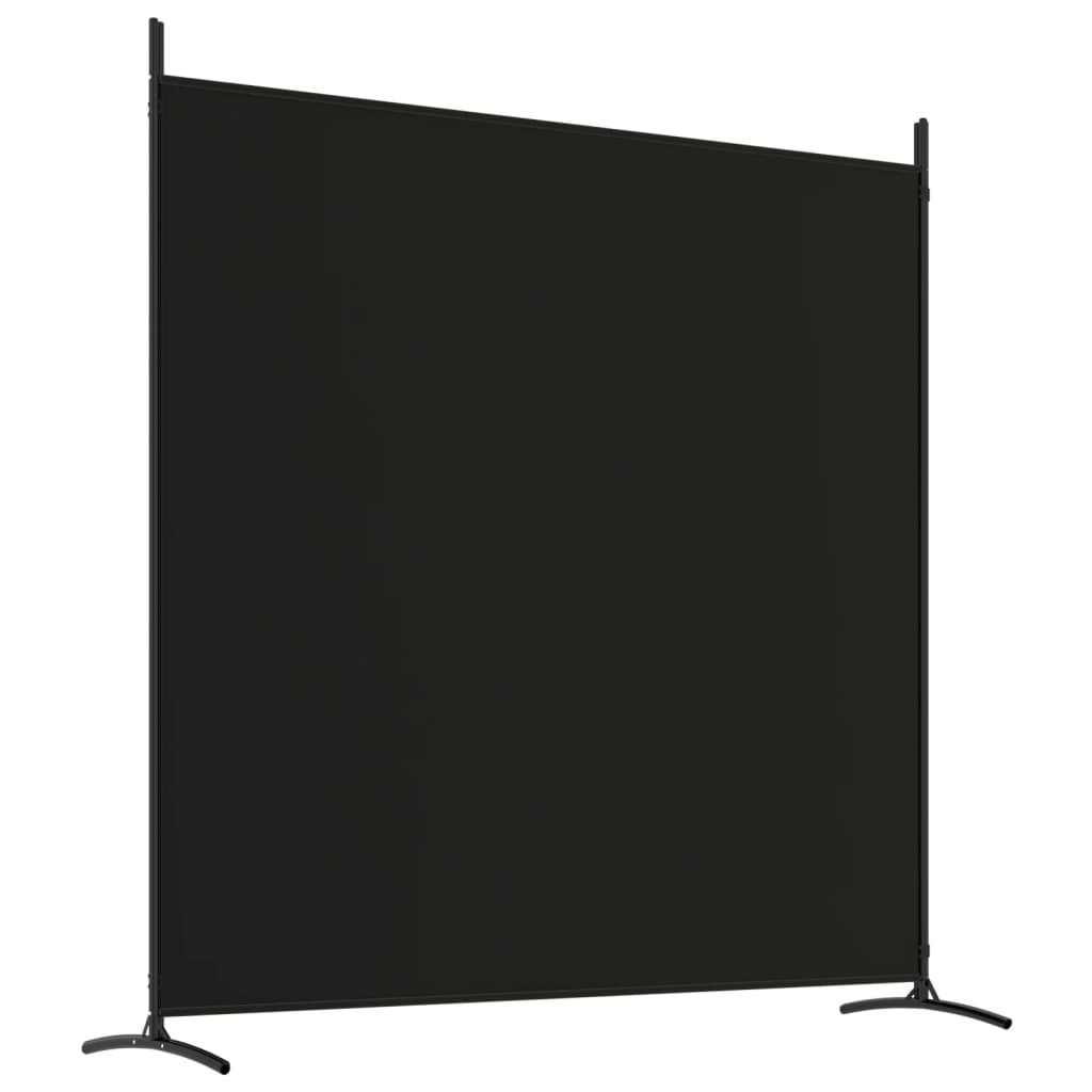 vidaXL Divisória de quarto com 3 painéis 525 x 180 cm tecido preto