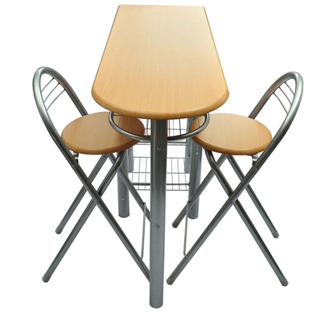 vidaXL Conjunto de mesa e cadeiras cozinha/bar madeira