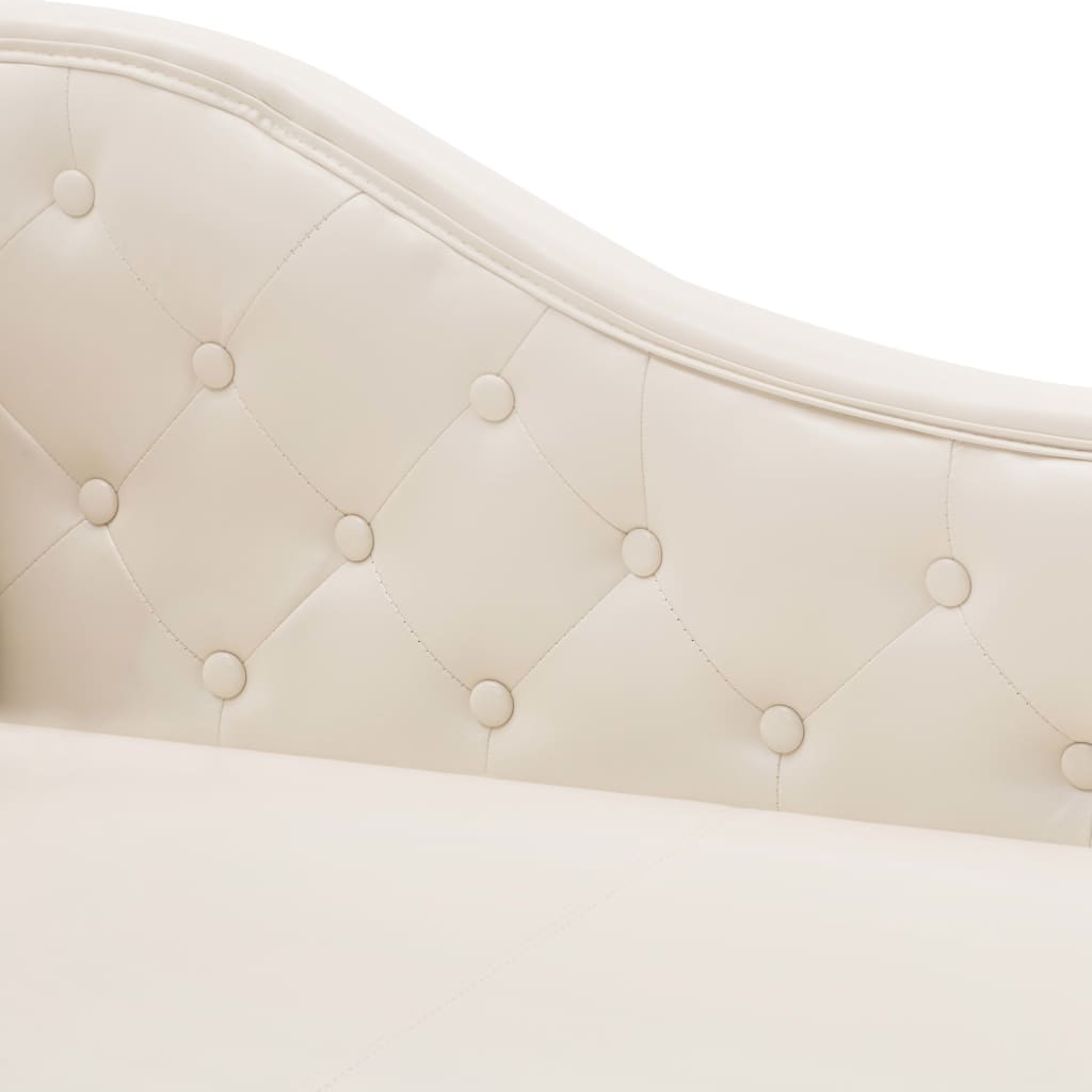 vidaXL Chaise longue couro artificial branco nata