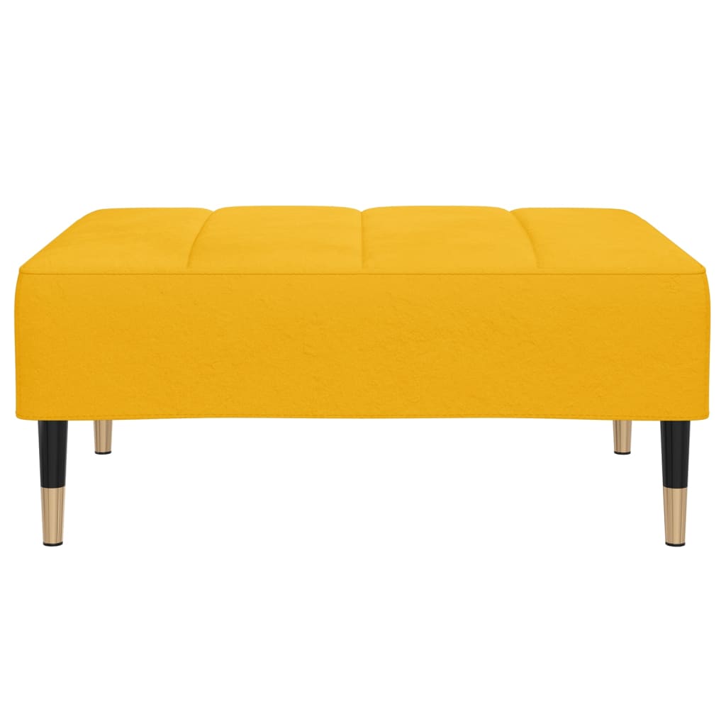 vidaXL Sofá-cama de 2 lugares com banco/2 almofadões veludo amarelo