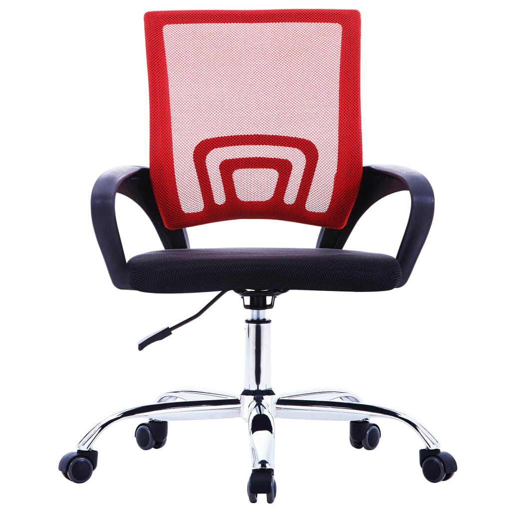 vidaXL Cadeira de escritório com encosto em malha tecido vermelho