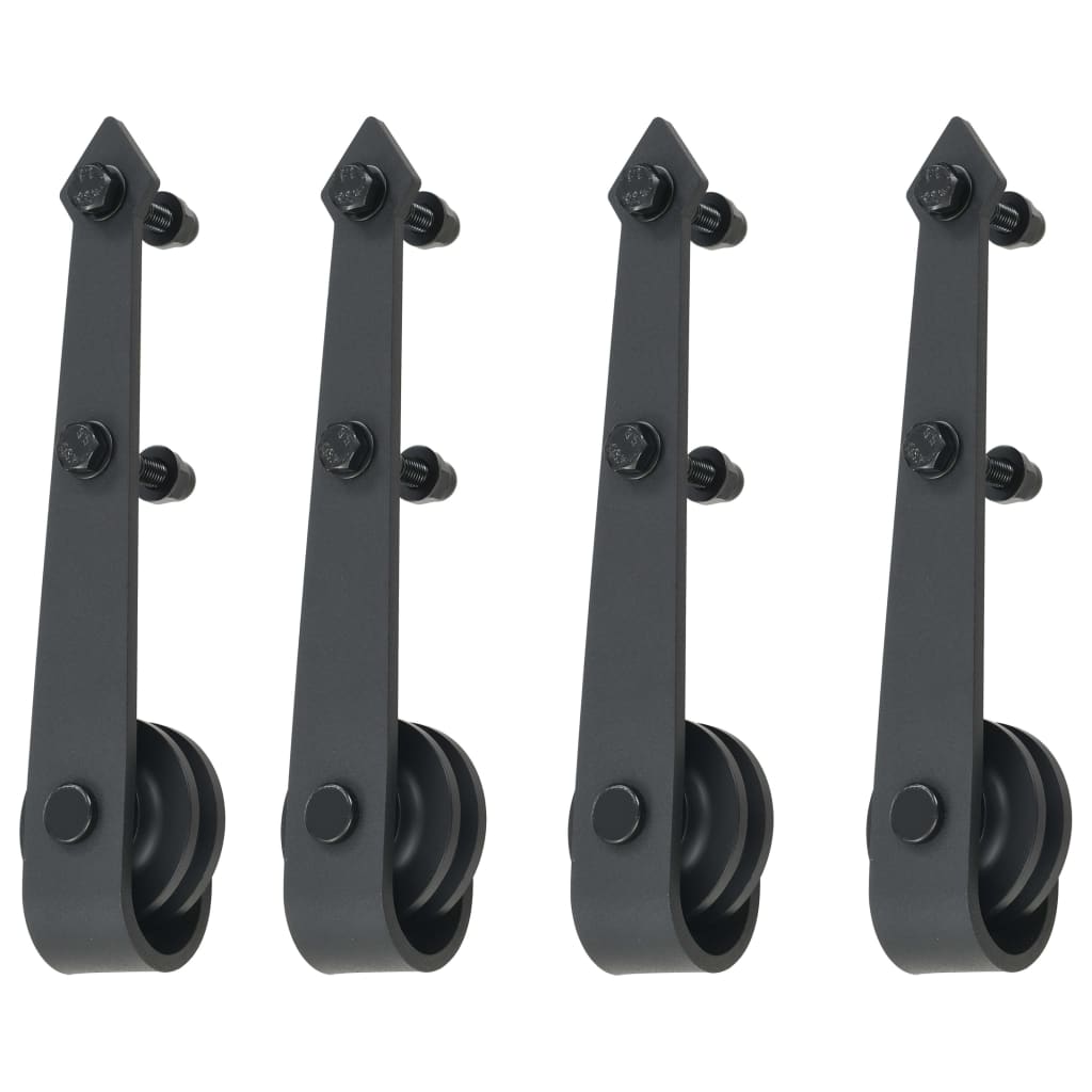 vidaXL Kit de ferragens para porta deslizante 2x183 cm aço preto