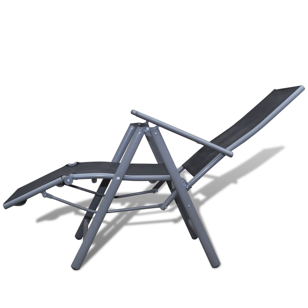 vidaXL Cadeira de jardim alumínio preto