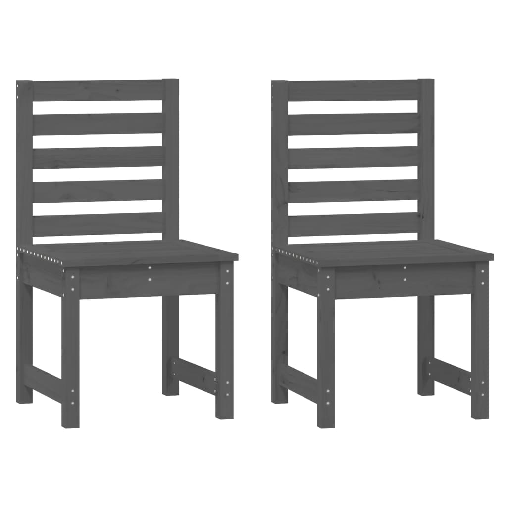 vidaXL Cadeiras de jardim 2 pcs 50x48x91,5 cm pinho maciço cinzento
