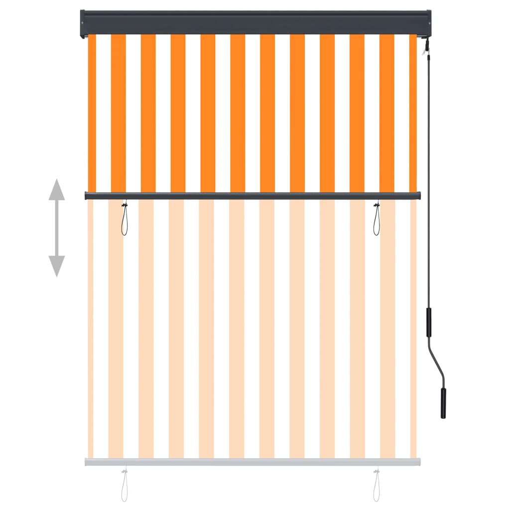 vidaXL Estore de rolo para exterior 120x250 cm branco e laranja