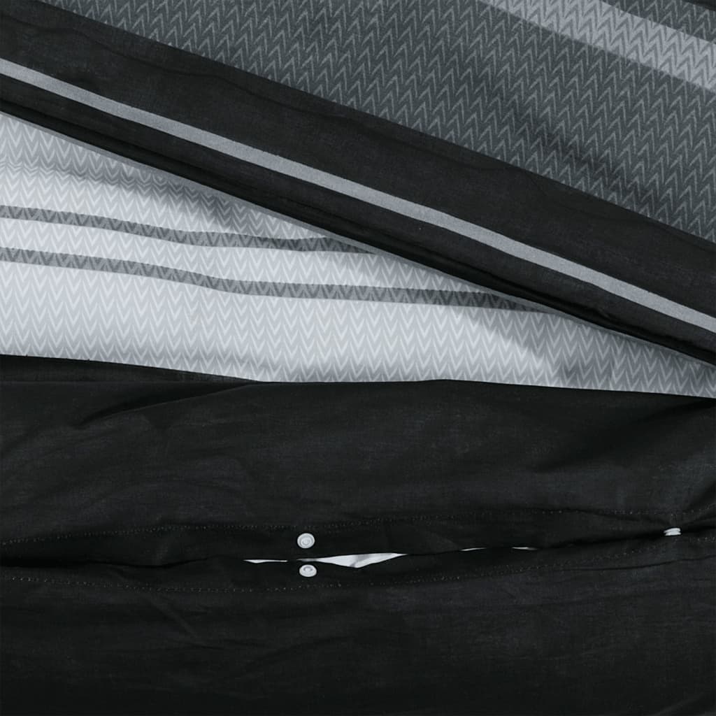 vidaXL Conjunto de capa de edredão 225x220cm algodão preto e branco